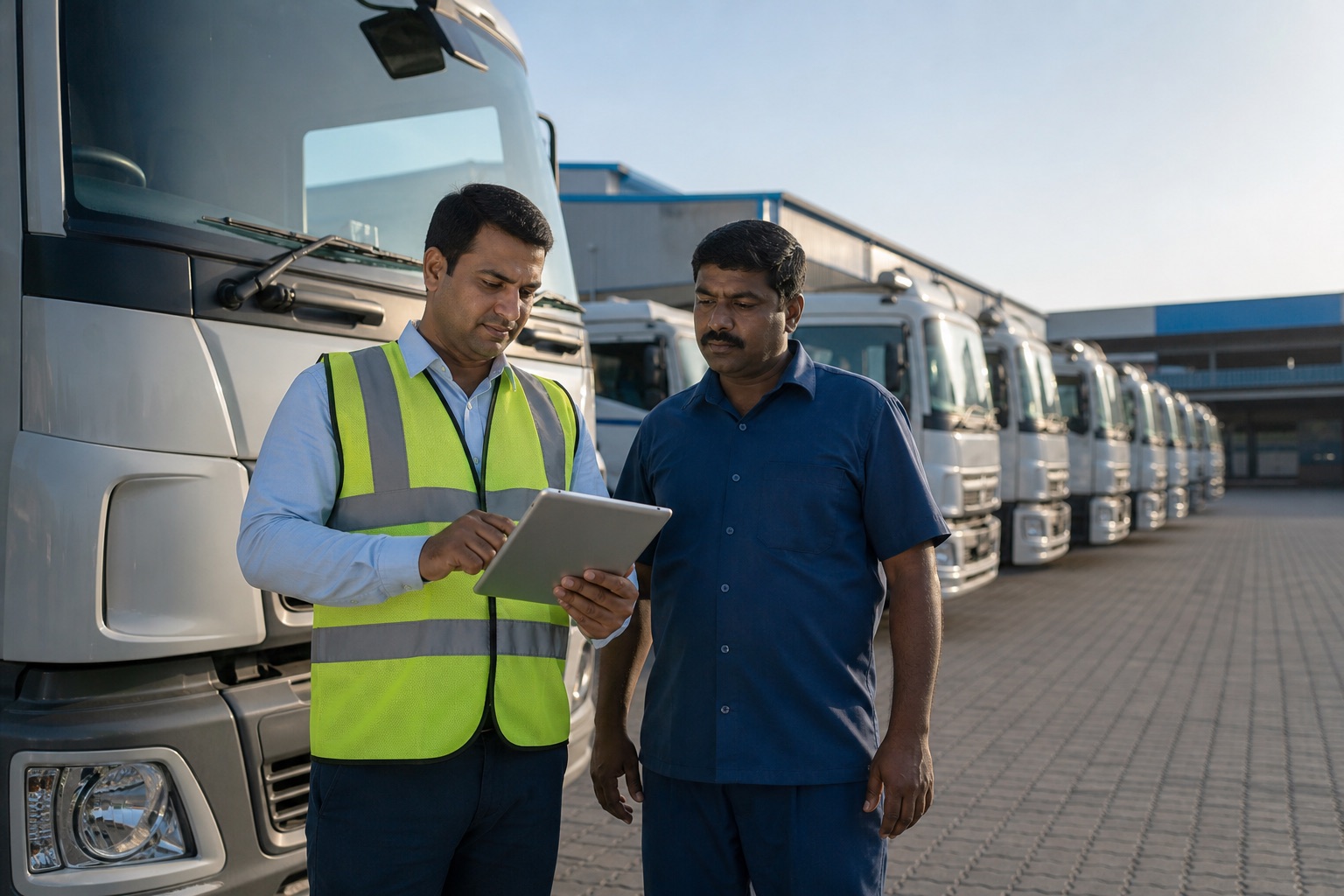 Logistics manager coordinating transport and fleet operations